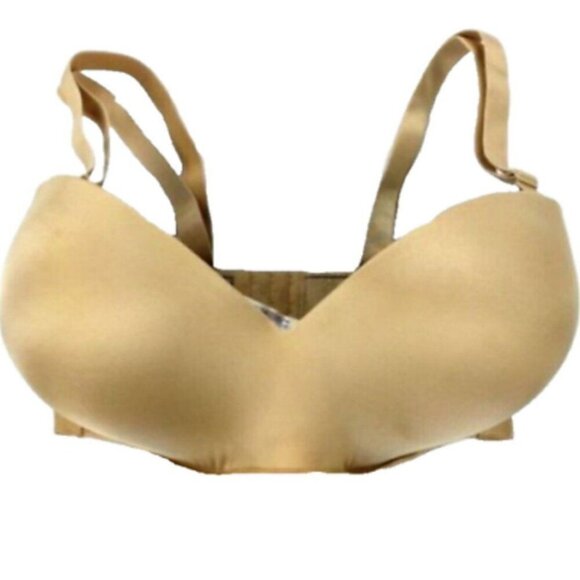 Lane Bryant Cacique Bra Multi Way Strapless Bare Solution 40DD Cafe w/ Straps - Picture 2 of 10